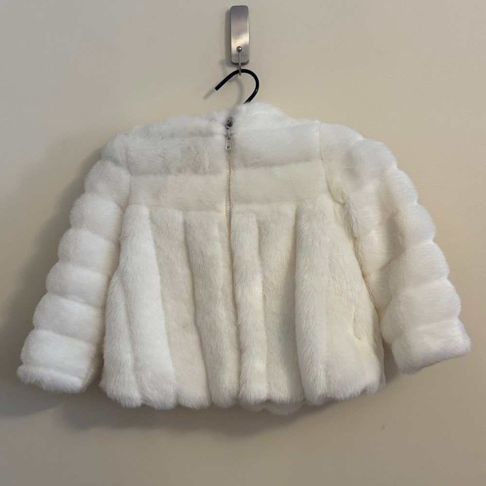Rothschild Kids White Faux Fur Puffer Jacket
